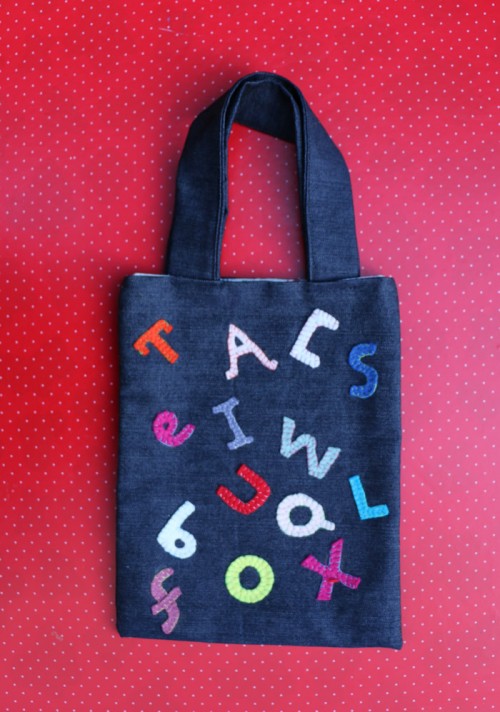 Child’s Alphabet Letters Denim Tote Bag