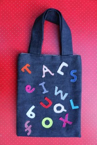 Kids Alphabet Denim Tote Bag