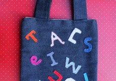 Child’s Alphabet Letters Denim Tote Bag