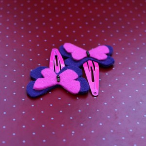 Butterfly hair felt pins