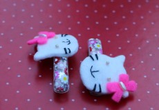 Hello Kitty Style Felt Hair Pins